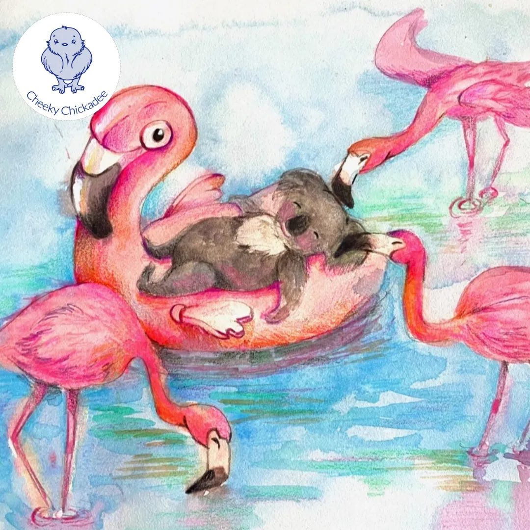 Flamingo Koala Frill Shorts